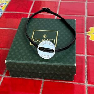 Gucci Black Dog Collar with box